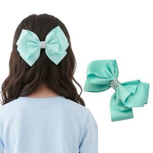 Hair Bow Clip Hairpin For Girls Green 5x4 Inch